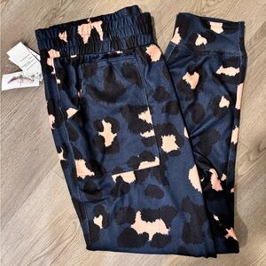 Jessica Simpson Navy and Pink Patterned Joggers